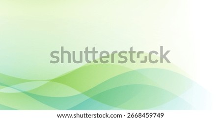 Minimalist abstract wave pattern in light green and blue colors.