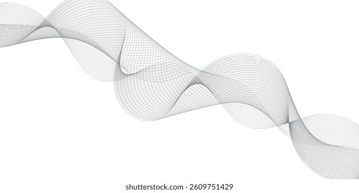 Minimalist Abstract Wave Pattern in Motion – Featuring Soft Gray and White Lines with a Light Flow Aesthetic on an Isolated Background, Great for Modern Music Visuals and Event Designs