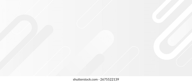 Fondo abstracto minimalista blanco y gris con líneas diagonales y Formas circulares. Diseño limpio moderno, perfecto para presentación de negocios, Anuncio de tecnología, póster o Plantilla digital.