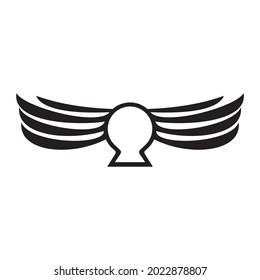minimalist abstract wing design logo