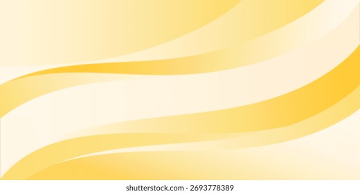 Fondo amarillo abstracto minimalista con curvas fluidas suaves y Formas de gradiente suave. Diseñado con cálidos tonos dorados que crean una sensación elegante y moderna, perfecto para Anuncios, presentaciones,
