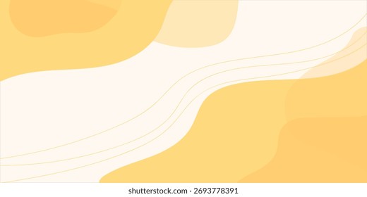 Minimalist abstract yellow background with smooth flowing curves and soft gradient shapes. Designed with warm golden tones that create an elegant and modern feel, perfect for banners, presentations,