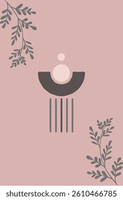 Minimalist abstraction on a pink background
