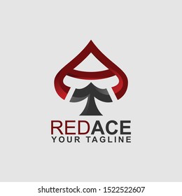 Minimalist Ace Letter A logo template with red & grey color.