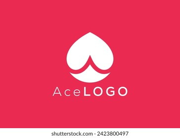 Minimalist Ace logo design vector template. Creative red ace shape logo 