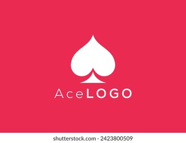 Minimalist Ace logo design vector template. Creative red ace shape logo 