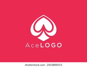 Minimalist Ace logo design vector template. Creative red ace shape logo 