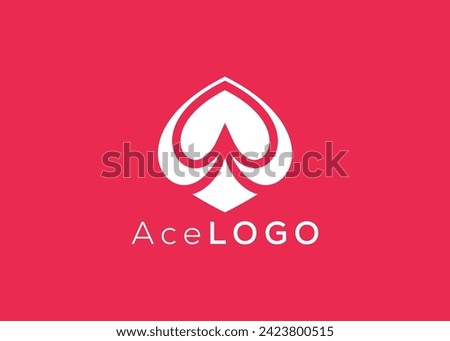 Minimalist Ace logo design vector template. Creative red ace shape logo 