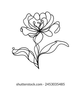 Minimalist Aesthetic Flower Tulip Doodle Print for Home Decor