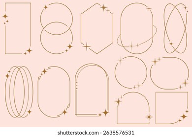minimalist aesthetic line frames, trendy line element collection