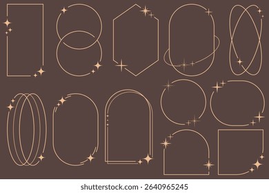minimalist aesthetic line frames, trendy line element collection