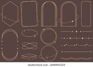minimalist aesthetic line frames, trendy line element collection