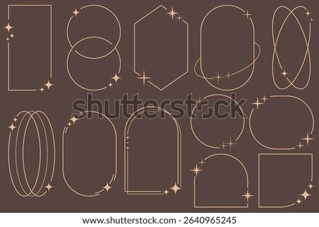 minimalist aesthetic line frames, trendy line element collection