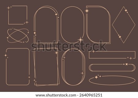 minimalist aesthetic line frames, trendy line element collection