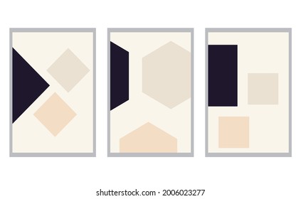 Minimalist and aesthetic poster set illustration, inspiration for poster template banner background and stationery design