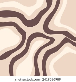 minimalist aesthetic wallpaper swirl background. Retro groovy psychedelic background. Trippy Wavy Swirl Pattern.Vector.