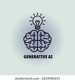 Minimalist AI Concept Featuring Interconnected Nodes and Floating Bulb as a Spark of Creative Thought