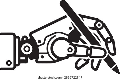 Minimalist AI hand writing vector