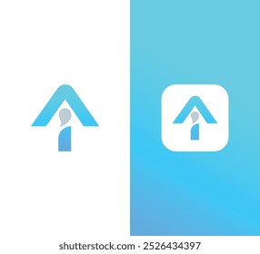 Diseño de Vector de símbolo AI minimalista