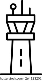 Minimalist Air Traffic Control Tower Silhouette
