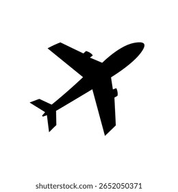Minimalist Airplane Vector, Travel and Aviation Projects, Airplane silhouette.