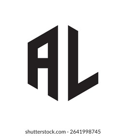 Minimalist AL Monogram Logo Design in Black
