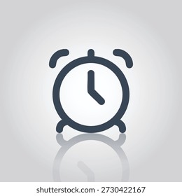 Icono minimalista del despertador para la gestión del tiempo y los recordatorios