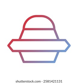 Minimalist Alien Spaceship Icon Gradient Design
