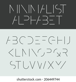 Minimalist Alphabet. Font Design, Vector.