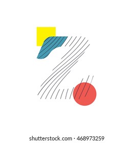 minimalist alphabet icon in flat and line style