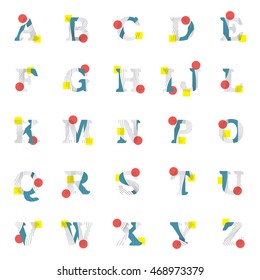 minimalist alphabet icon in flat and line style
