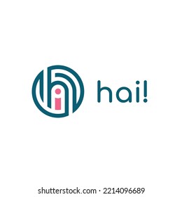 Minimalist Alphabet Letter HAI Logo Design