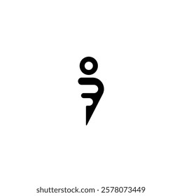 Minimalist Alphabet Letters Initial Monogram IF FI Logo
