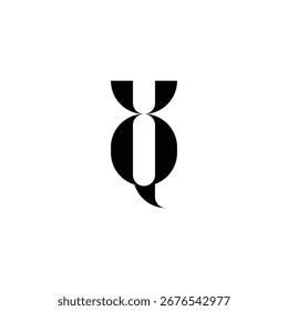 Letras minimalistas del alfabeto Monograma inicial XQ QX Logo
