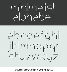 Minimalist Alphabet Lower Case Letters. Font Design, Vector.