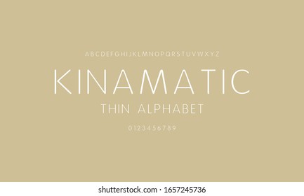 Minimalist alphabet thin font. Vector illustration design typeface.