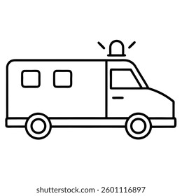 Minimalist Ambulance Line Art High-Quality Vector Sketch