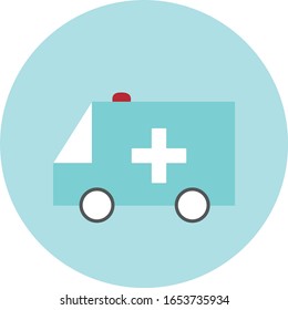Minimalist ambulance vector flat icon