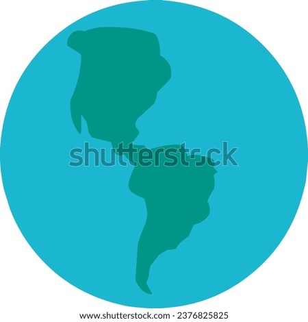 Minimalist American continent map icon