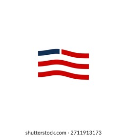 Vector de bandera estadounidense minimalista. Rayas de la bandera de los Estados Unidos