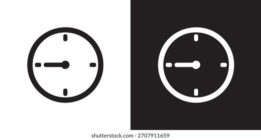 Minimalistisches analoges Uhrensymbol mit einstündigem Zeiger