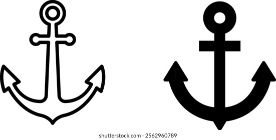 "Minimalist Anchor Icon Vector Design"