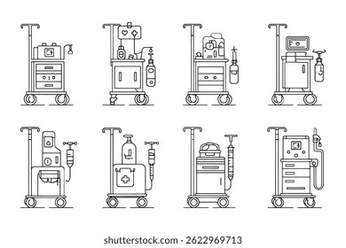 Minimalist Anesthesia Cart Icon Design