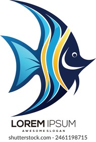 a minimalist Angelfish logo vector art illustration with a Angelfish icon logo