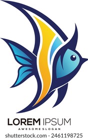 a minimalist Angelfish logo vector art illustration with a Angelfish icon logo