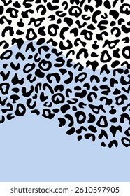 minimalist animal print, leopard spots on blue background