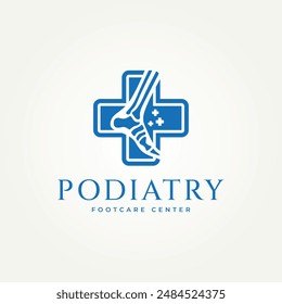 minimalist ankle foot podiatry icon logo vector illustration design. simple modern foot care center logo concept