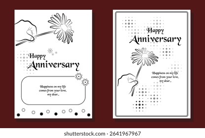 Minimalist Anniversary Greeting Card Template