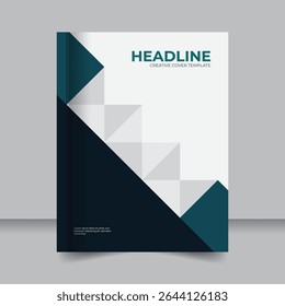 Minimalist Annual Report Cover in Geometric Layout, Annual Report Cover with Sleek Geometric Design for Business.