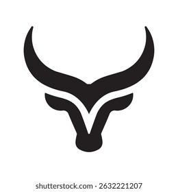 Minimalist Antelope Horns Icon – Vector Animal Silhouette Logo Design